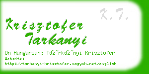 krisztofer tarkanyi business card